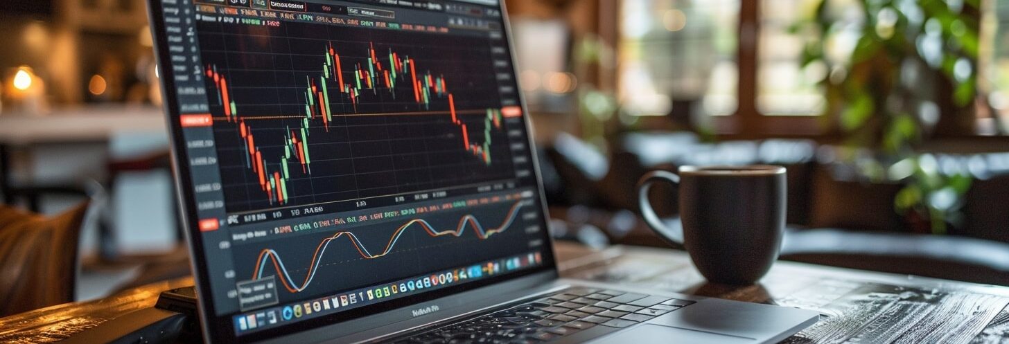 piattaforma di trading su un laptop, fare trading da casa (1)