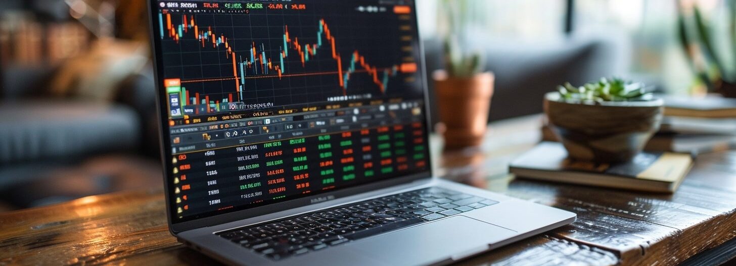 piattaforma di trading su un laptop, fare trading da casa (3)