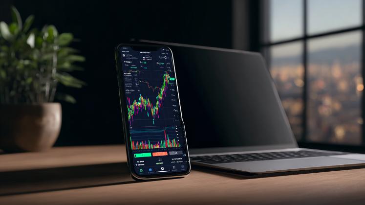 Grafico di mercato su smartphone